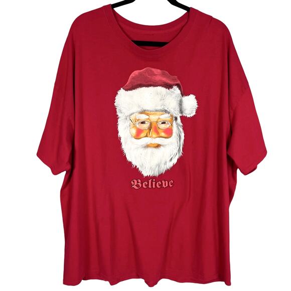 CHRISTMAS SANTA Women's Short Sleeve TEE Red Size 3X (Missing Tag) - Picture 1 of 2